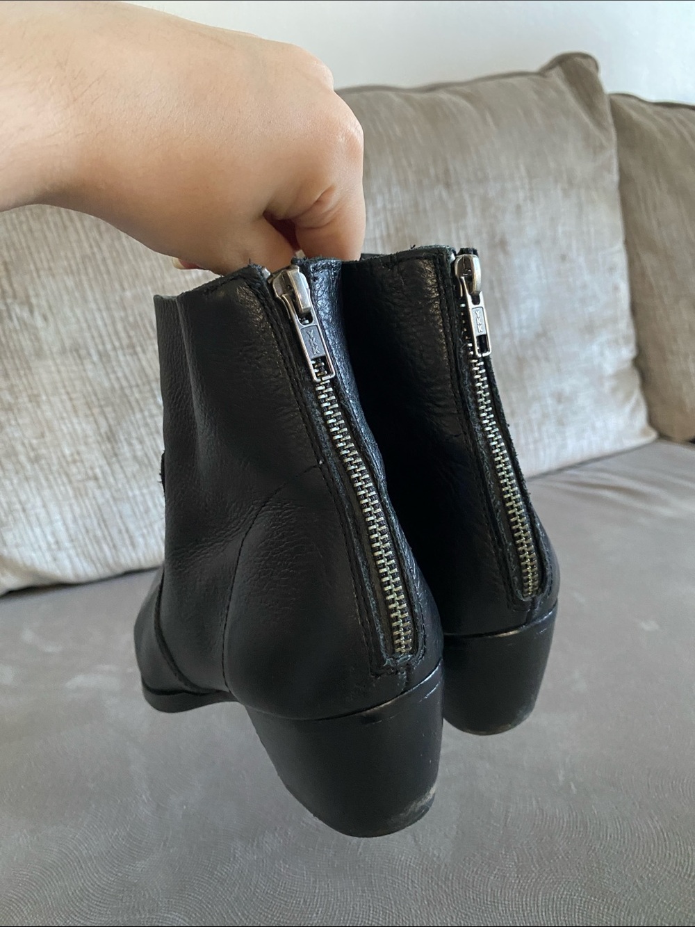 Classic Black Genuine Leather Women's Ankle Boots - Picture 2 of 5